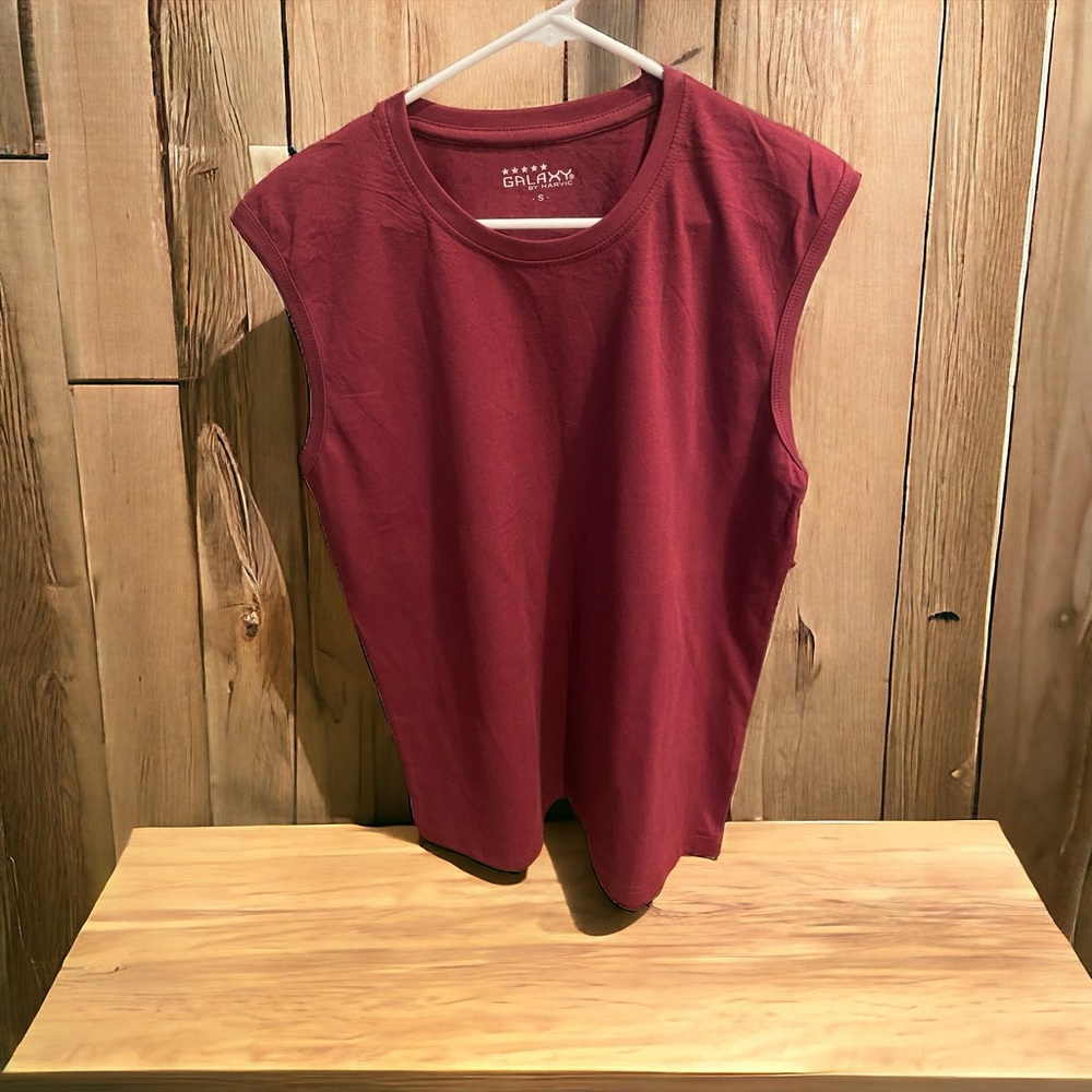 Galaxy Burgundy Sleeveless T Shirt